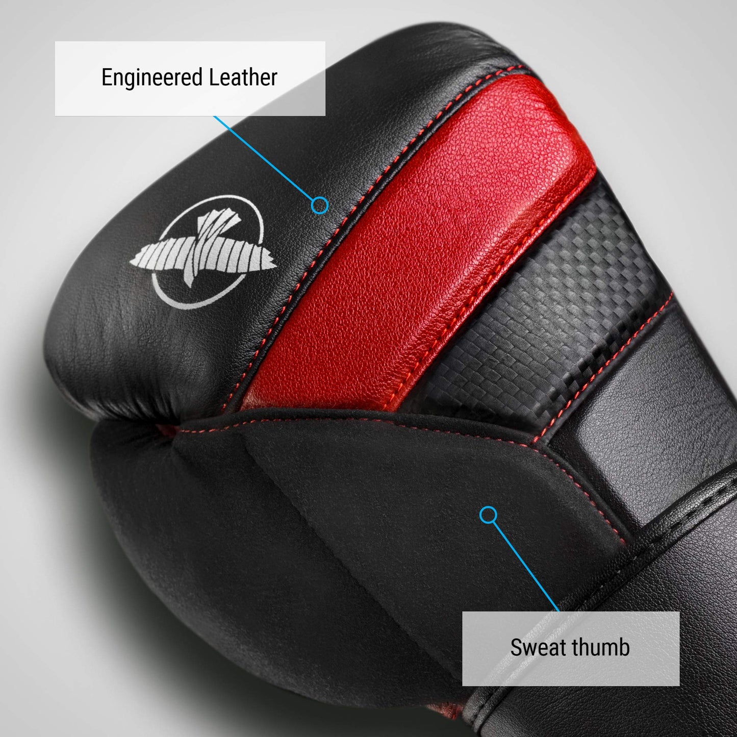 Hayabusa T3 Boxing Gloves for Men and Women Wrist and Knuckle Protection, Dual-X Hook and Loop Closure, Splinted Wrist Support, 5 Layer Foam Knuckle Padding - Black/Red, 12 oz