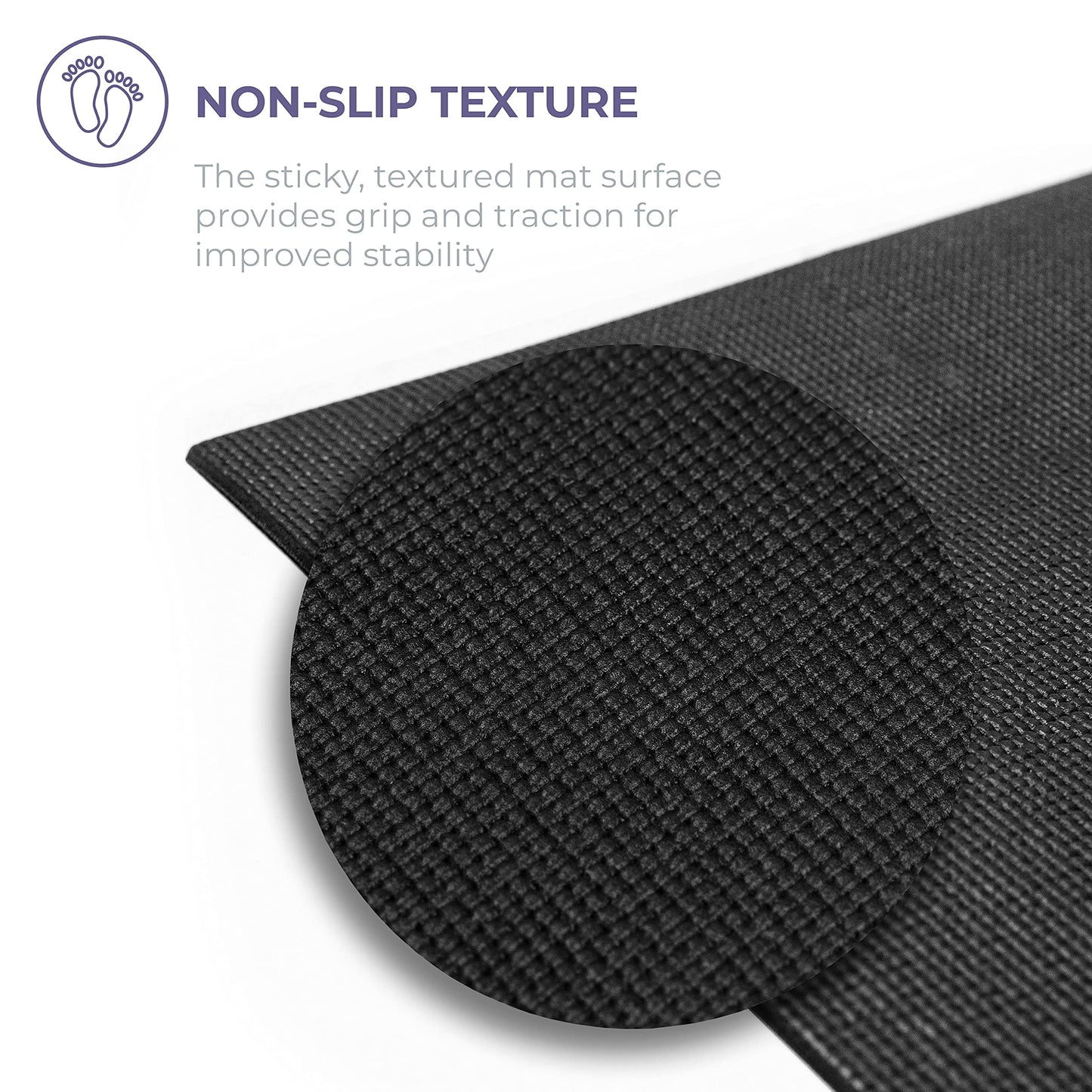 Sunshine Yoga Voyage Yoga Mat Roll, 24in x 50ft Exercise Mat, 5mm Thick Non-Slip Gym Mat for Home Workout and Fitness, Anti-Tear, Cut up to 8 Regular Yoga Mats, Black