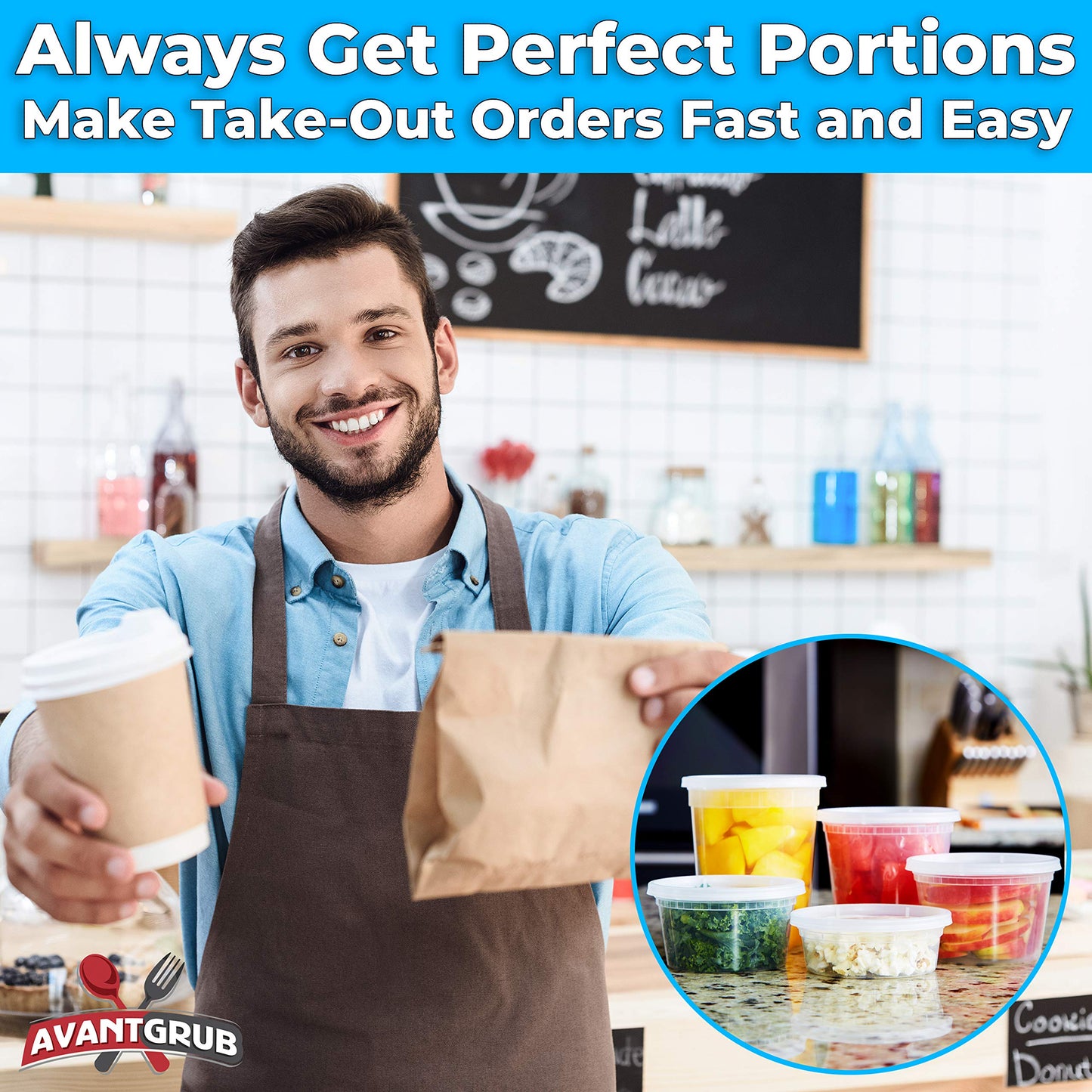Deli-Grade BPA-Free 32oz Plastic Containers with Lids 24ct. Leakproof Microwavable Portion Container for To-Go Orders, Food Prep and Storage. Reusable Takeout Cups for Restaurant, Cafe and Catering.