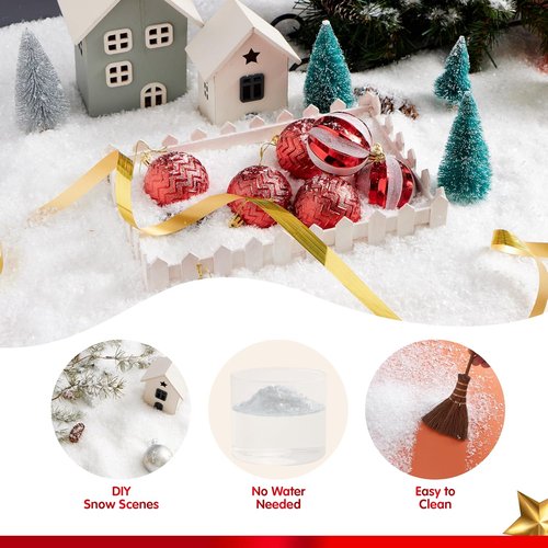 JOYIN 10 Oz Fake Snow - 2 Pack of Artificial Snowflakes for Christmas Tree & Holiday Decor
