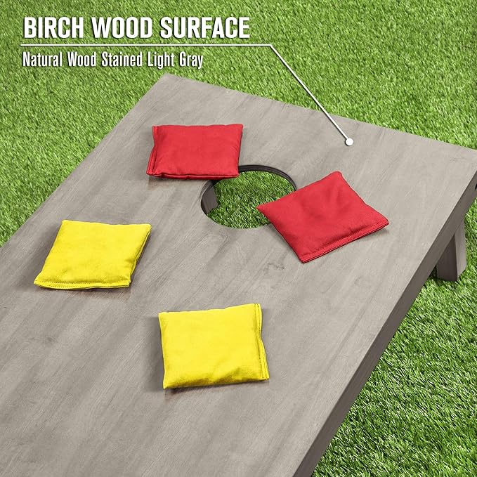 GoSports 4 ft x 2 ft Regulation Size Wooden Cornhole Boards Set - Includes Carrying Case and Bean Bags (Choose Your Colors) Over 100 Color Combinations
