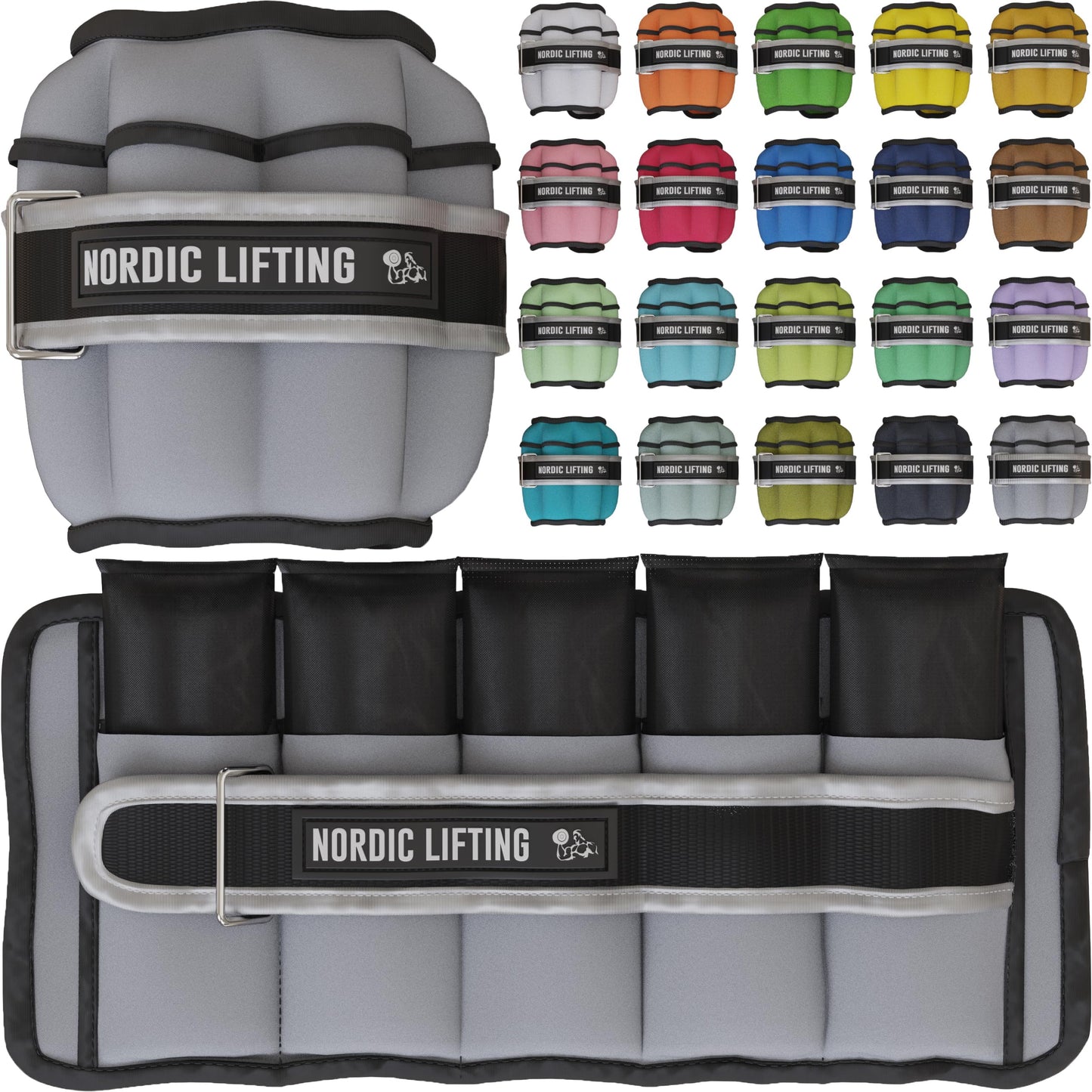 Nordic Lifting Adjustable Ankle Weights for Women & Men – 1 Pair (2–10 lbs) Wrist, Arm & Leg Weights for Gym, Yoga & Home Workouts – Secure Fit Strap Design – Durable Fitness Training Equipment