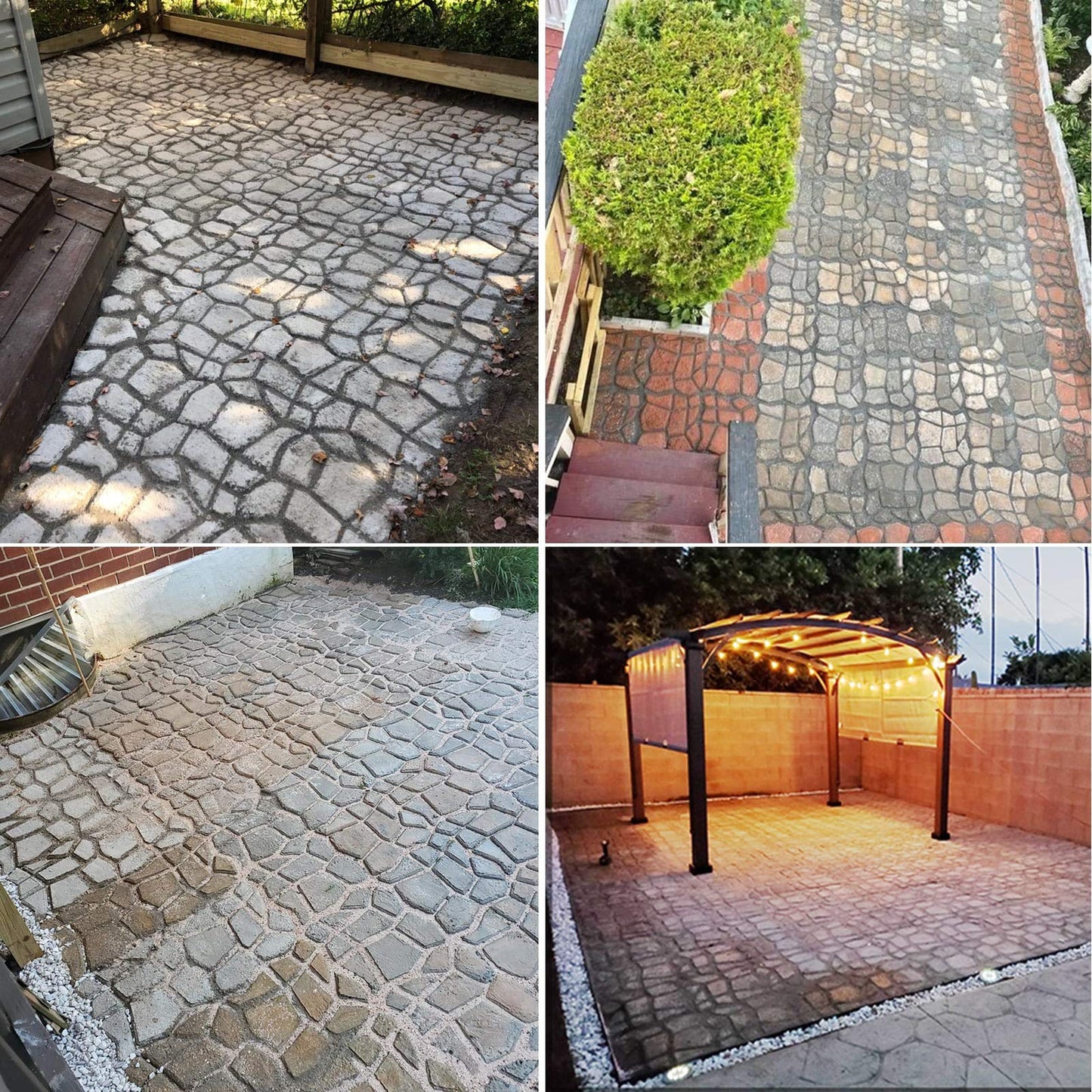 VanSmaGo 2 Packs 16.9 x 16.9 x 1.6 inch Walk Maker, Path Mate Stone Moldings Paving Pavement Concrete Molds Stepping Stone Paver Walk Way Cement Mold for Patio, Lawn & Garden