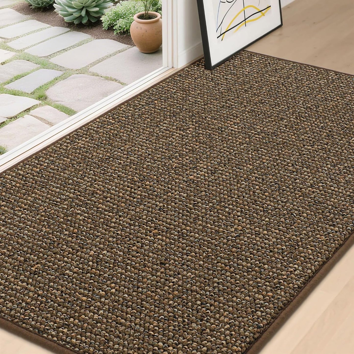 BEQHAUSE Dirt Trapper Door Mat - Non-Slip, Washable, Absorbent Entrance Mat | 36" x 60", Brown