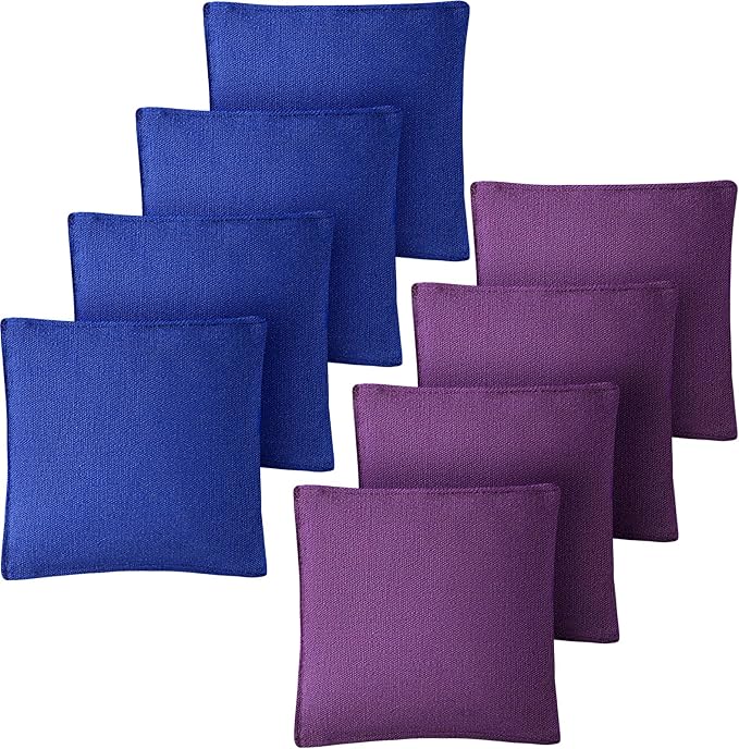 Set of 8 Regulation Cornhole Bags Double Sided, Weather Resistant Bean Bags for Cornhole Toss Game, Corn Hole Beans Bags with Tote Bag
