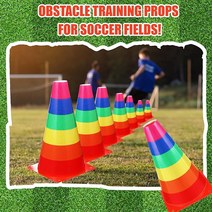 Candy Corn Ring Toss Game Plastic Cones 9 Inch Training Traffic Cones Sport Training Agility Field Marker for Youth Soccer Skating Practice