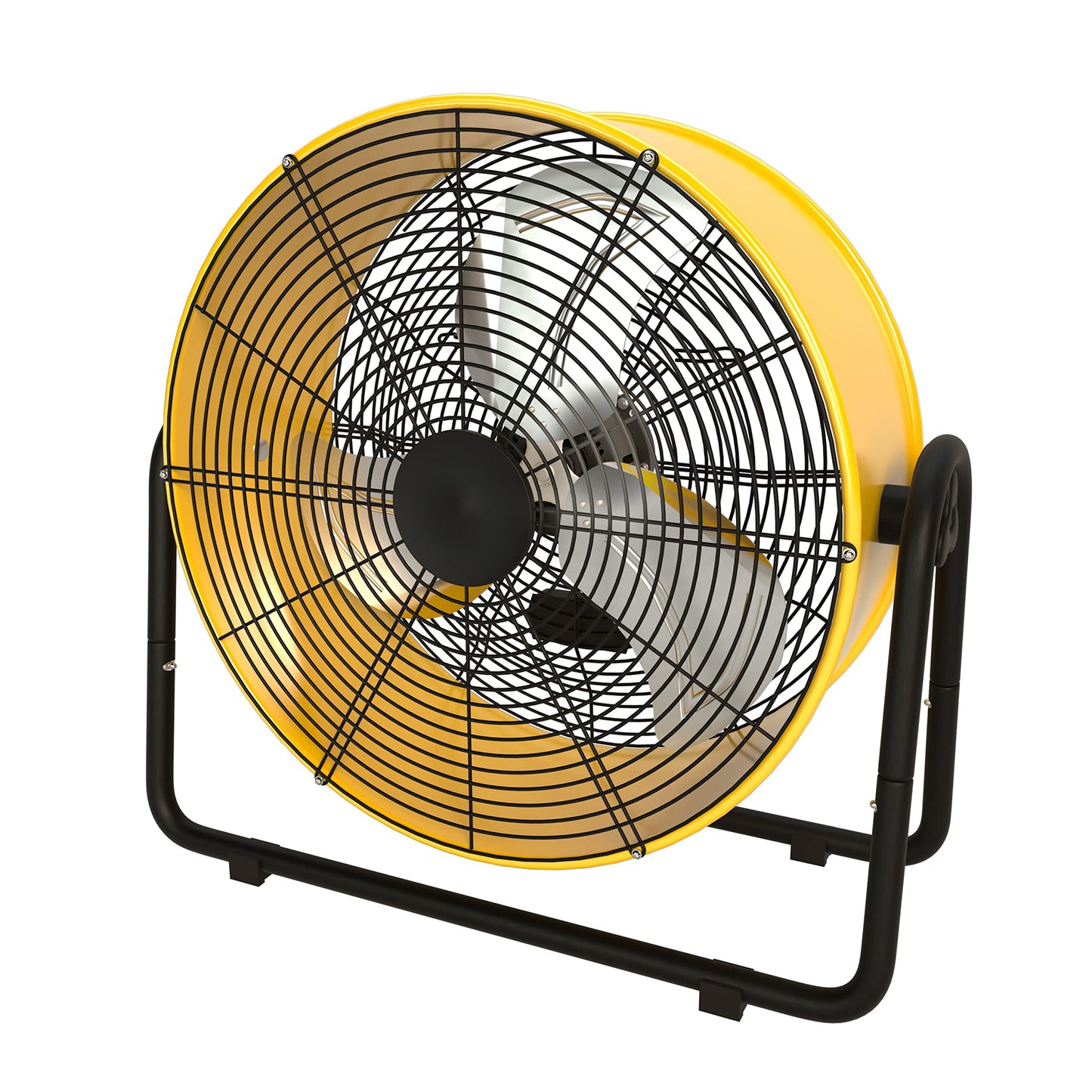 20 Inch Heavy Duty Metal Industrial Drum Fan, 3 Speed Floor Fan for Warehouse, Workshop, Factory and Basement - High Velocity, Yellow