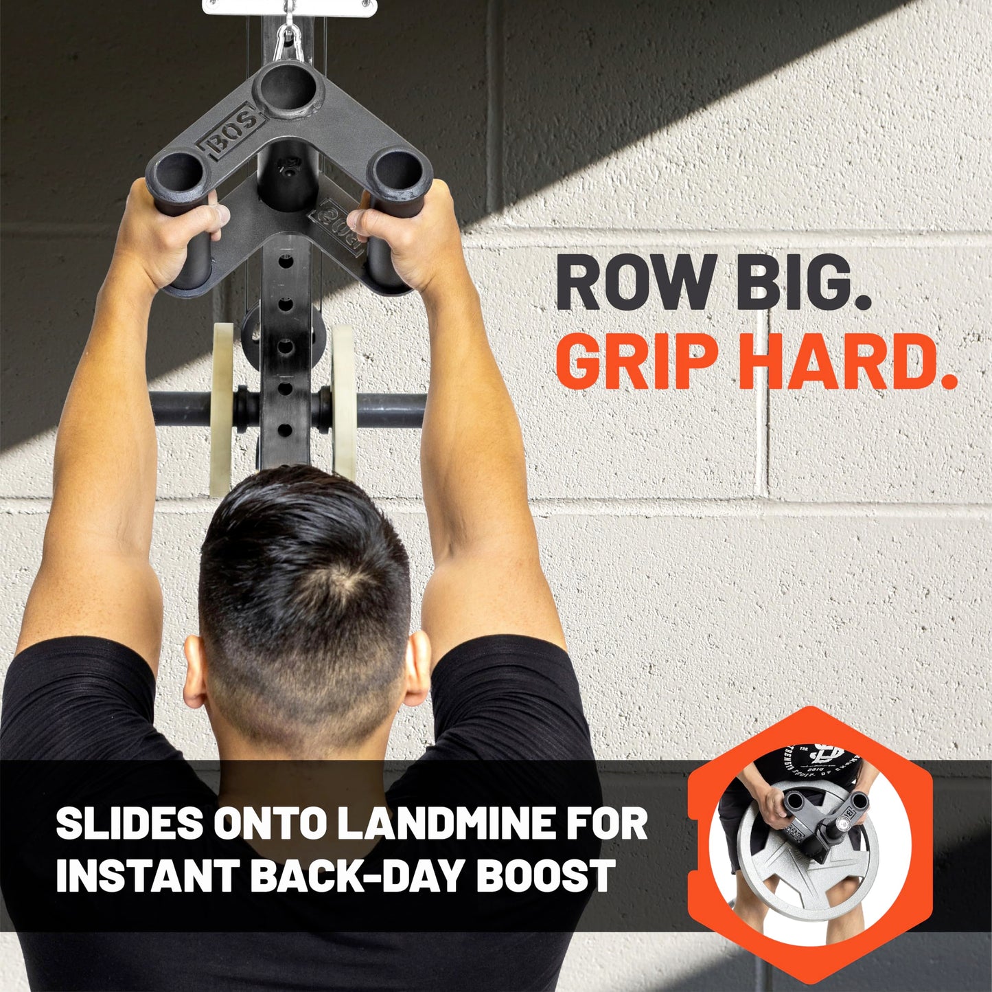 Bells of Steel T Bar Row Attachment Fat Bar Cable Machine Attachment, LAT Pull Down Attachment, LAT Pull Down Bar, Thick Diameter Home Gym Accessories