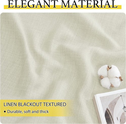 NICETOWN Blackout Thermal Insulating Curtain Valances - 30 Inch Length, 2 Panels for Kitchen & Bathroom (Natural)