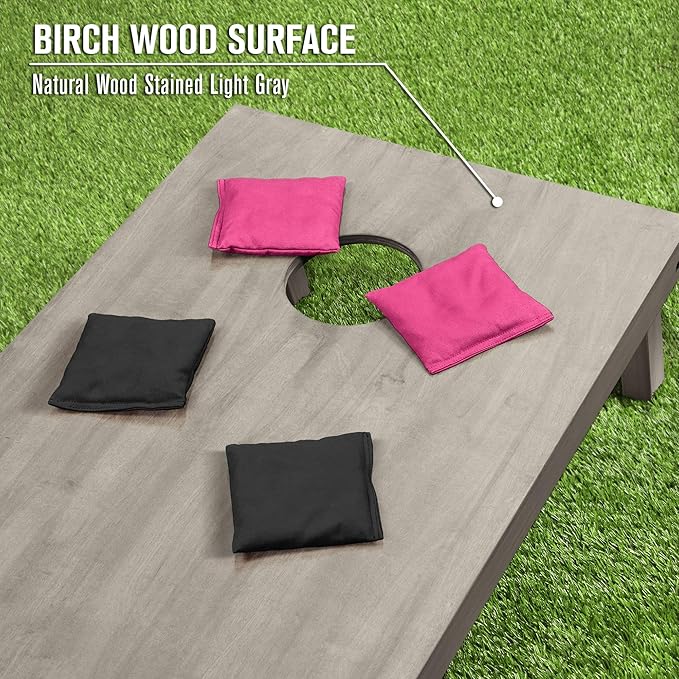 GoSports 4 ft x 2 ft Regulation Size Wooden Cornhole Boards Set - Includes Carrying Case and Bean Bags (Choose Your Colors) Over 100 Color Combinations