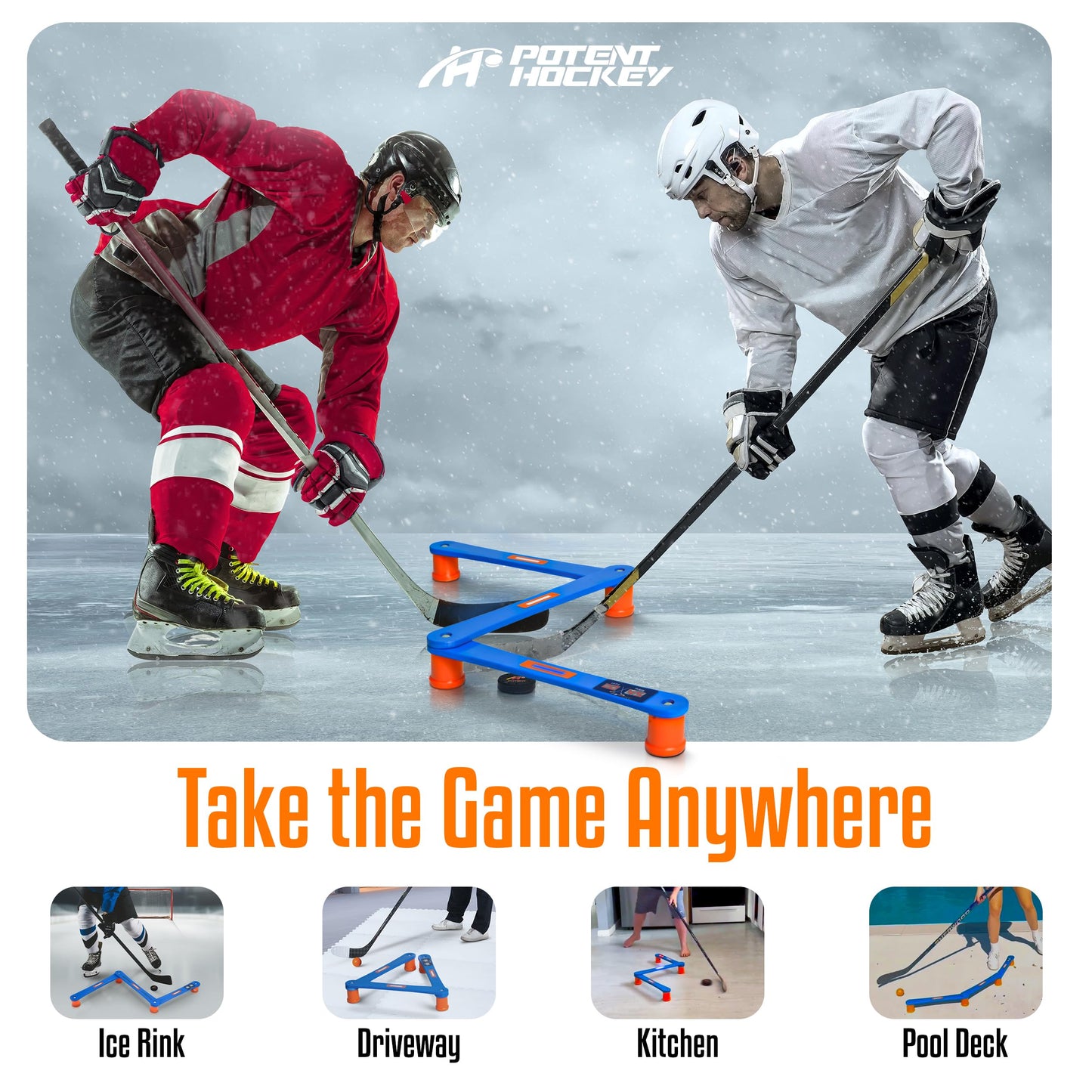 Next-Gen Robotic Stickhandling Trainer – Razor Dangler 2.0 by Potent Hockey - Advanced Hockey Training Equipment to Improve Stick Handling, Puck Control, Speed & Reaction Time
