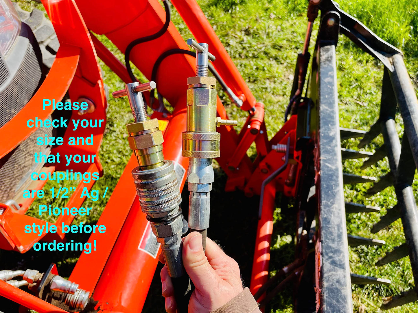 The Original Hydraulic Quick Coupling Pressure Decompression Relief Release Tool 1/2" Ag/Pioneer/Poppet Size fits models of Kubota, John Deere, Other Compact Tractors
