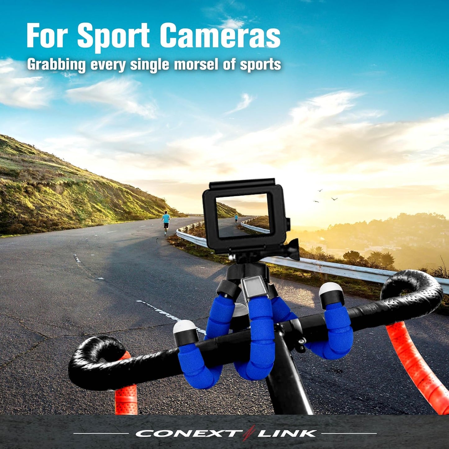 Conext Link Universal Adjustable Octopus Tripod Stand Phone Holder for iPhone Camera (Blue)