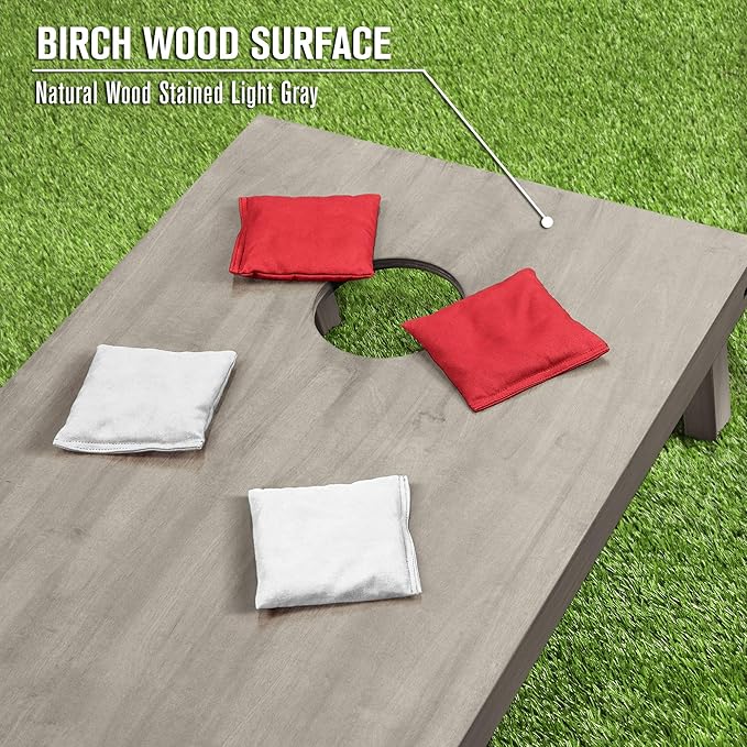 GoSports 4 ft x 2 ft Regulation Size Wooden Cornhole Boards Set - Includes Carrying Case and Bean Bags (Choose Your Colors) Over 100 Color Combinations