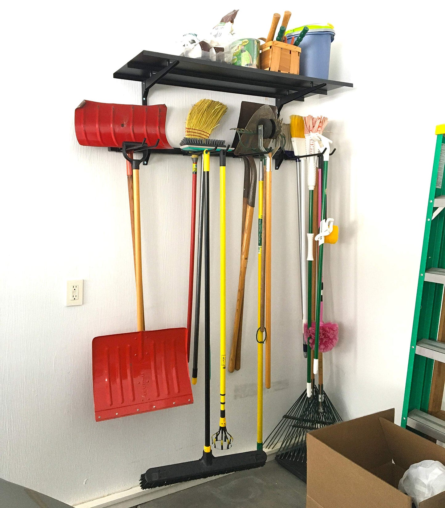 StoreYourBoard Tool Max Garage Storage Rack Shelf – Adjustable Wall Mount Garage Tool Organizer, Heavy Duty Steel Tool Rack with Shelf, Holds up to 300 lbs