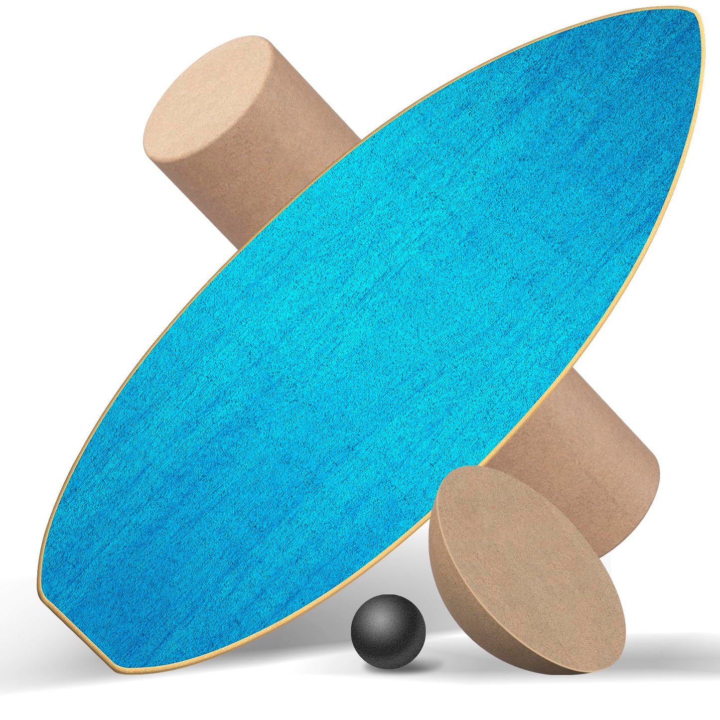 Healfith Balance Boards for Adults,Balance Trainer - Wooden Balance Board,Surface anti-slip treatment Including Roller,Half Ball And Balance Ball