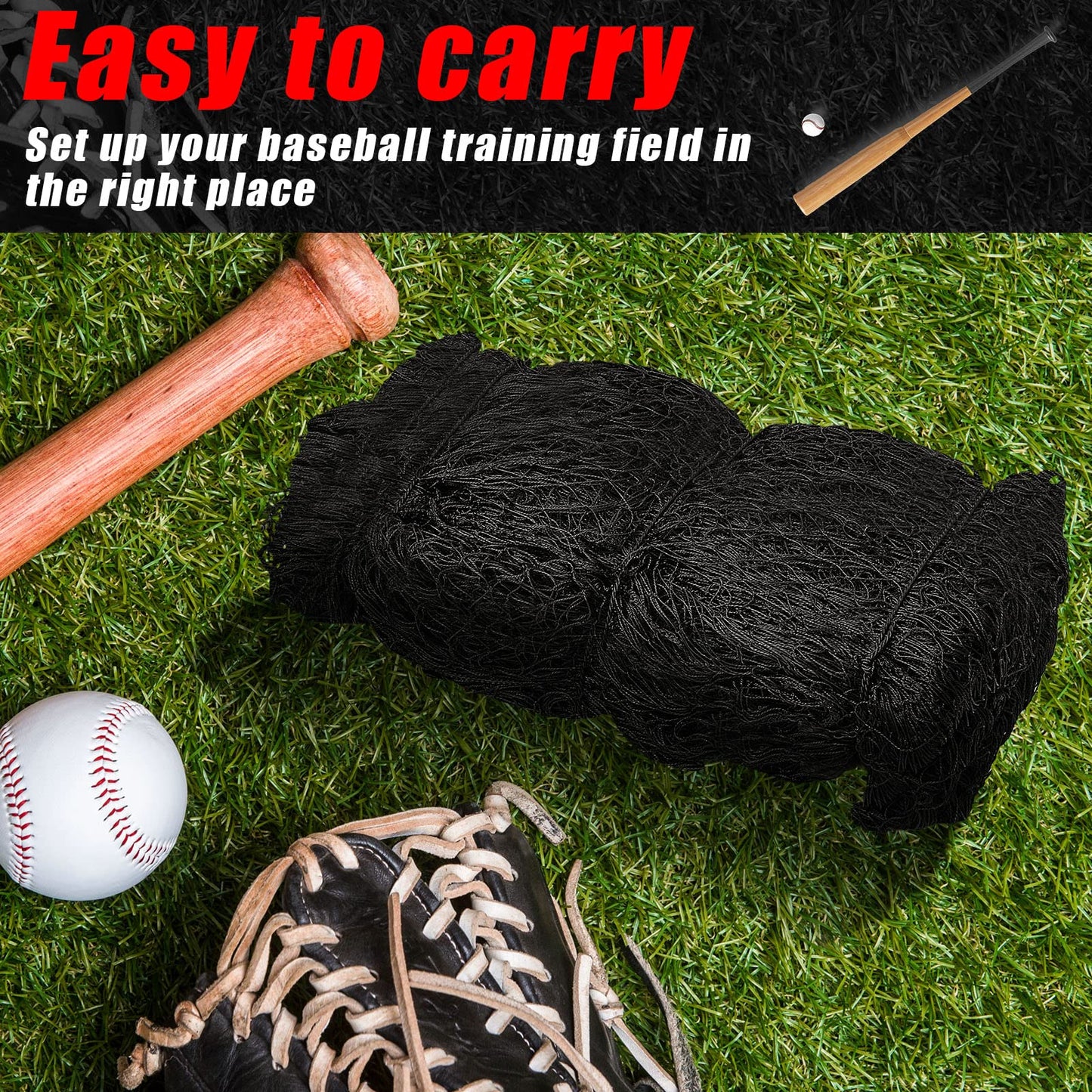 Syhood Baseball Batting Cage Net Heavy Duty Cricket Golf Softball Hitting Practice Net Portable Pitching Cage, Training Sports Barrier Screen for Backyard Outdoor(55 x 12 x 12 ft)