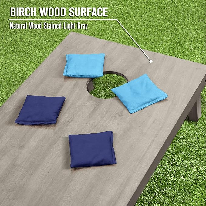 GoSports 4 ft x 2 ft Regulation Size Wooden Cornhole Boards Set - Includes Carrying Case and Bean Bags (Choose Your Colors) Over 100 Color Combinations