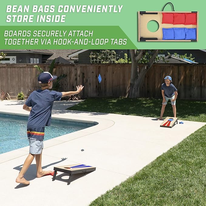 GoSports 2 ft x1 ft Portable Size Cornhole - Choose Classic or Wood Designs - Game Set with 6 Bean Bags - Great for Indoor & Outdoor Play