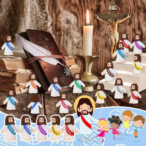 Little Jesus Figures - 100 Pack Mini Jesus Figurines for Easter | Perfect for Sunday School & Baptism Gifts