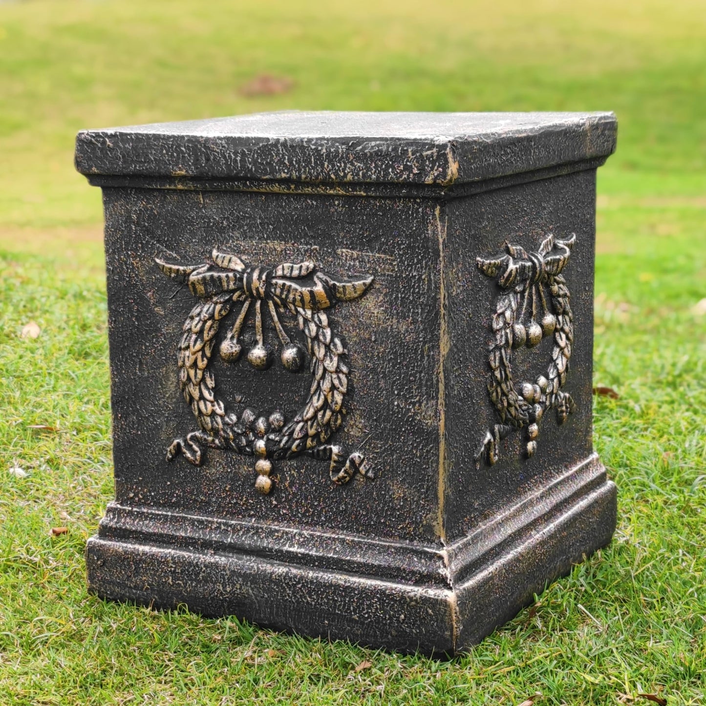 GENUINQ Garden Ear of Wheat Pedestal Statue Outdoor Base Decorative Sculpture Garden Flower Pot Side Table Yard Patio Deck Home Hallway Sculpture