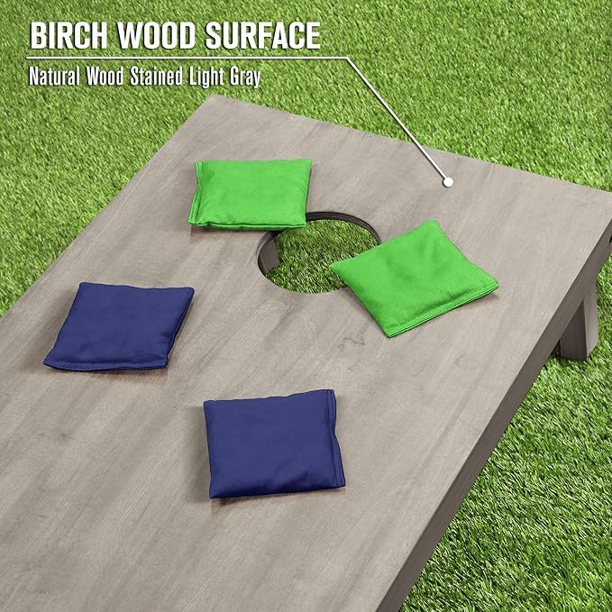 GoSports 4 ft x 2 ft Regulation Size Wooden Cornhole Boards Set - Includes Carrying Case and Bean Bags (Choose Your Colors) Over 100 Color Combinations