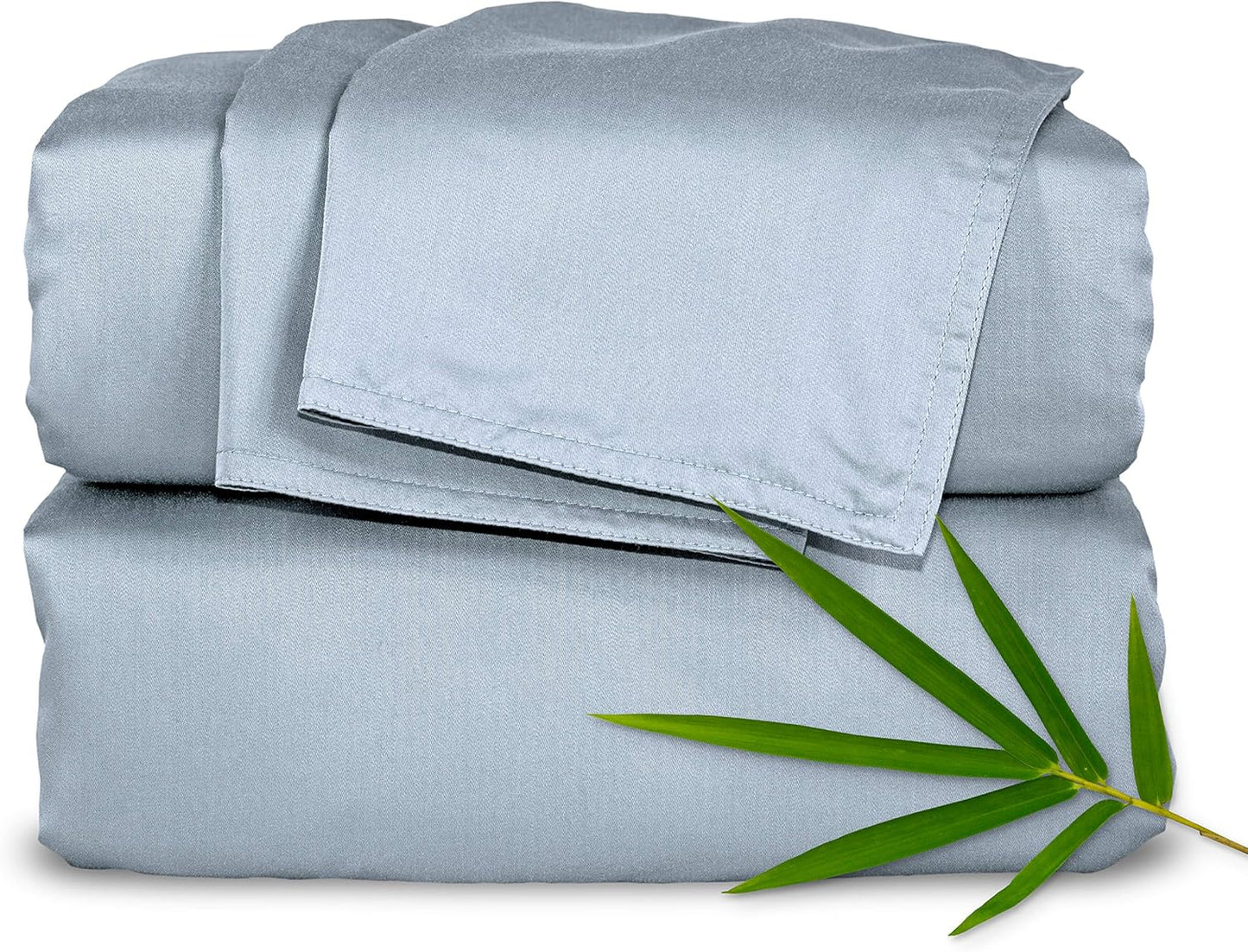 Pure Bamboo Queen Sheets - Luxuriously Soft 100% Organic Viscose Bed Sheet Set | Cooling & Durable (Queen, Sterling Blue)