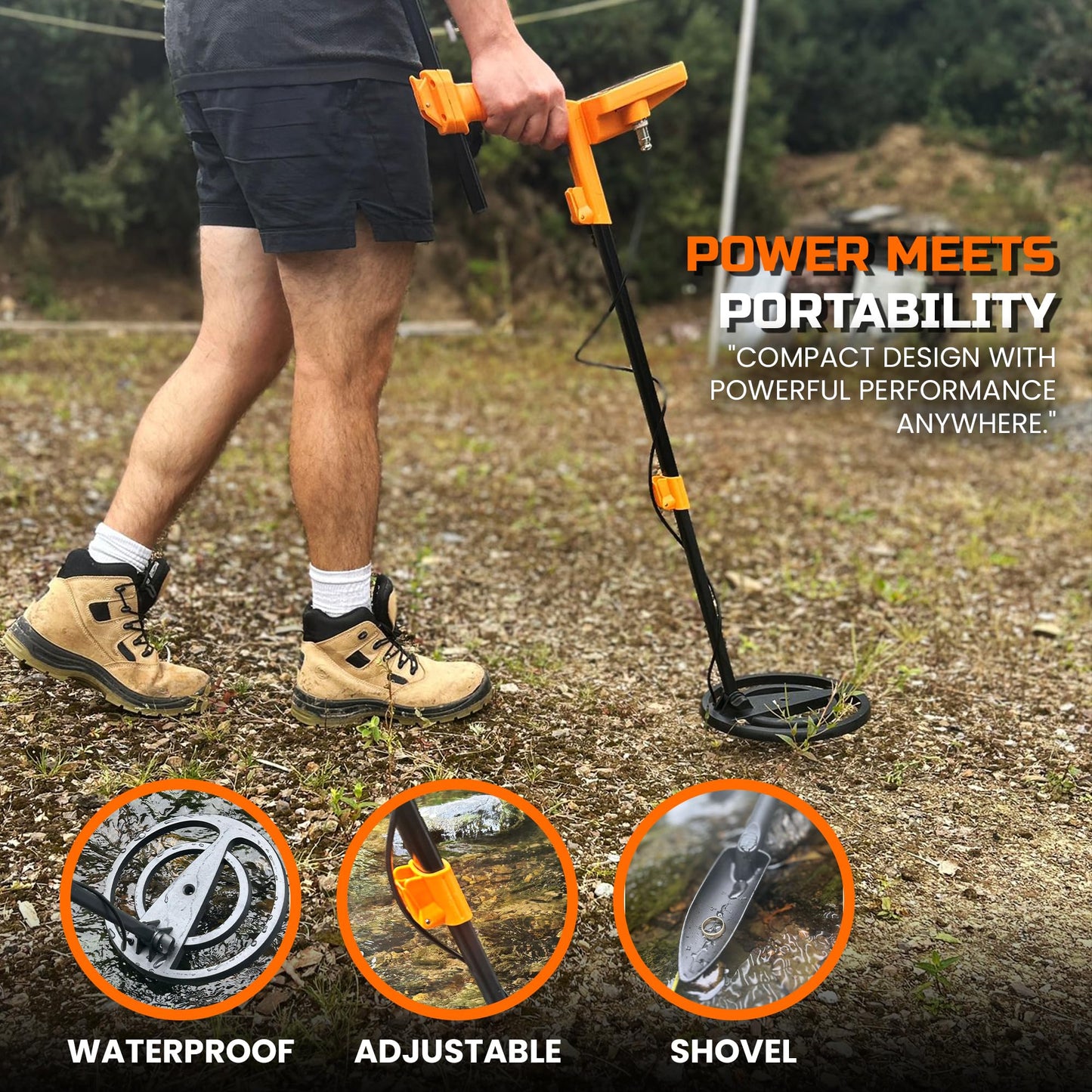 BoJa&Co Metal Detector for Adults, Professional Waterproof Gold & Silver Detector, Rechargeable Kit with 5 Detection Modes, LCD Display, Headphones, Carry Bag & 4-in-1 Digging Shovel