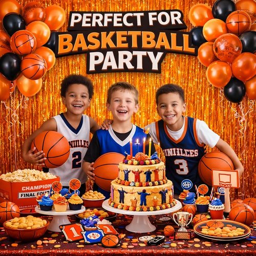 Melsan Tinsel Fringe Curtain - Upgraded 3 Pack of 3.2 x 8.2 Ft Orange Metallic Streamers for Parties & Events
