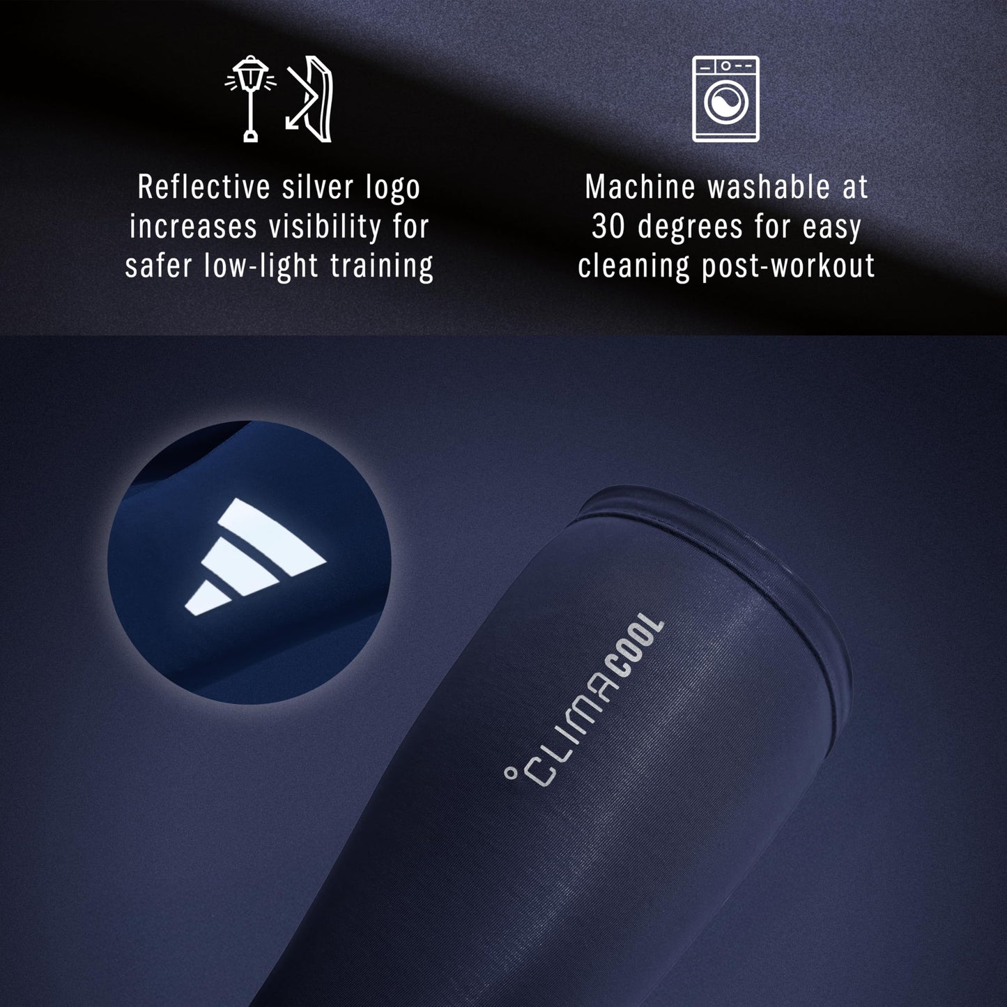 adidas Climacool Compression Arm Sleeves - Navy - Adult Small/Medium