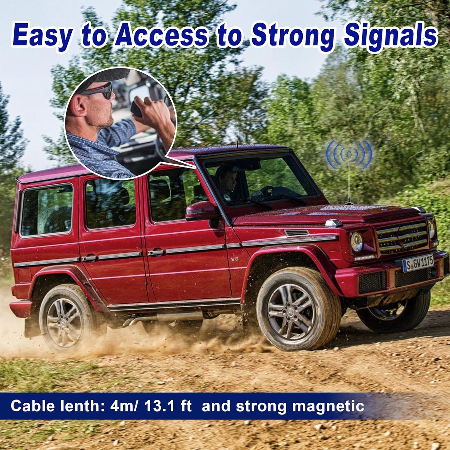eifagur 136-174MHz 400-470MHz 2meter 70CM Vehicle Car Mobile Ham Radio GMRS Soft Whip Antenna, UHF VHF Magnetic Base