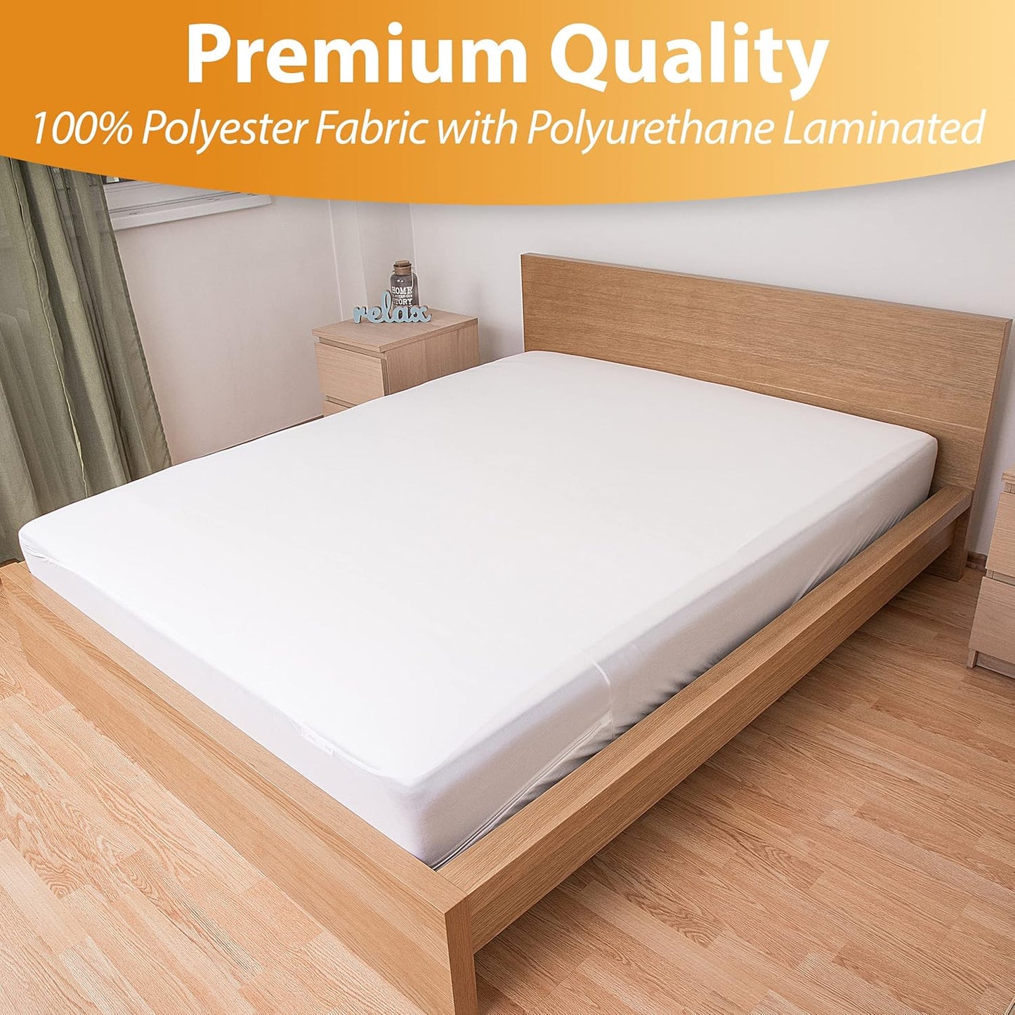 Waterproof Mattress Protector by [Brand Name] - Queen Size 6-Sided Zippered Encasement | Breathable, Machine Washable, Fits Mattresses Up to 16” Deep