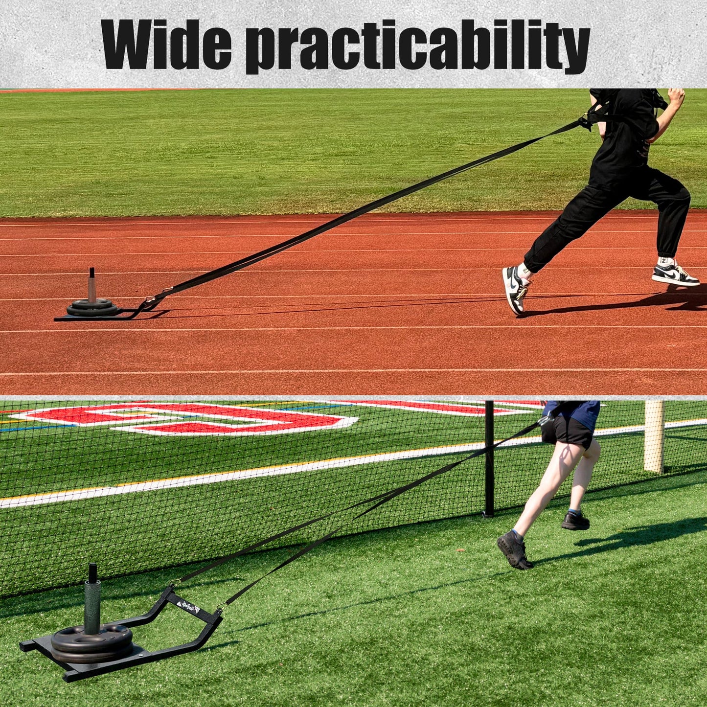 GanFindX Weight Sled, Workout Fitness Training Sled, Speed Training Sled for Athletic Exercise, Fitness Strength Training and Speed Improvement, Suitable for 1" & 2" Weight Plate