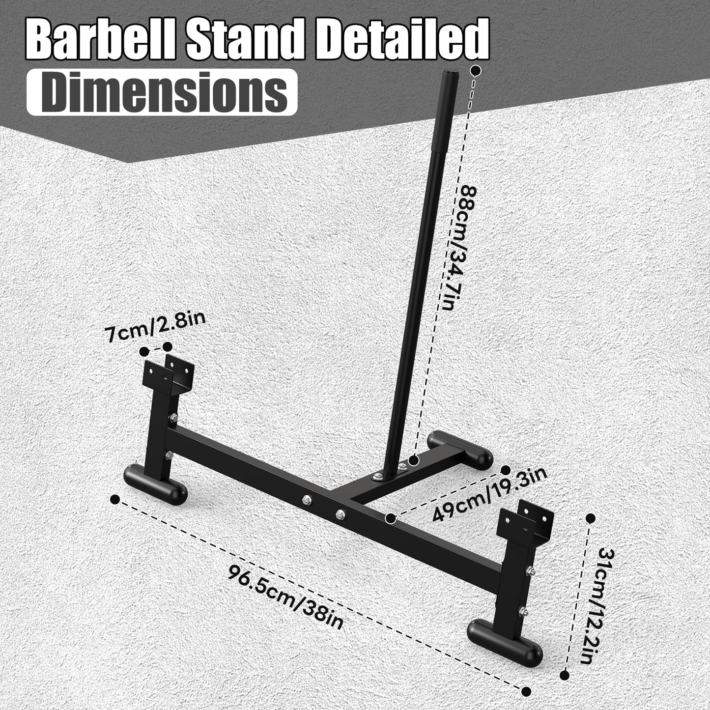 Heavy Duty Barbell Weight Changer – Iron Weight Lifting Stand, 1984 lbs Capacity, 42.5" x 10" x 18", Includes Soft Rubber Pads for Protection Barbell Jack