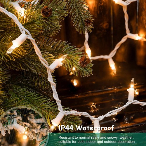 HEYFUNi Clear Christmas Lights Set - 50 Count Mini String Lights for Holiday Decor | 13 Feet White Wire