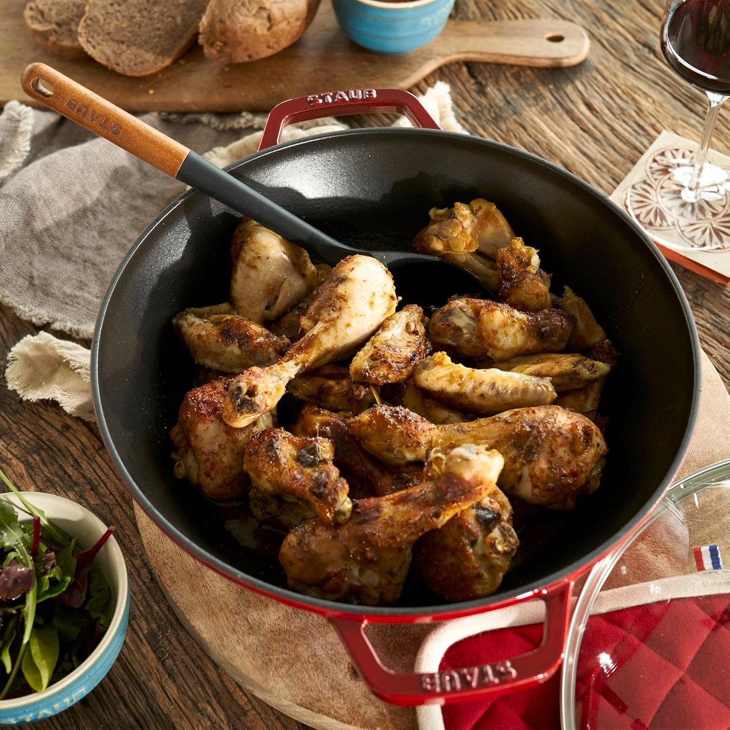 STAUB Cast Iron Dutch Oven - 4.5-Quart Perfect Pan for 4-5 Servings | Made in France, Cherry