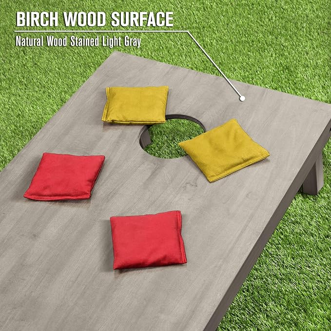GoSports 4 ft x 2 ft Regulation Size Wooden Cornhole Boards Set - Includes Carrying Case and Bean Bags (Choose Your Colors) Over 100 Color Combinations