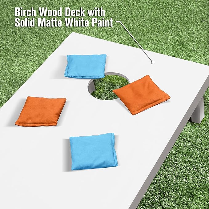 GoSports 4 ft x 2 ft Regulation Size Wooden Cornhole Boards Set - Includes Carrying Case and Over 100 Optional Bean Bag Colors