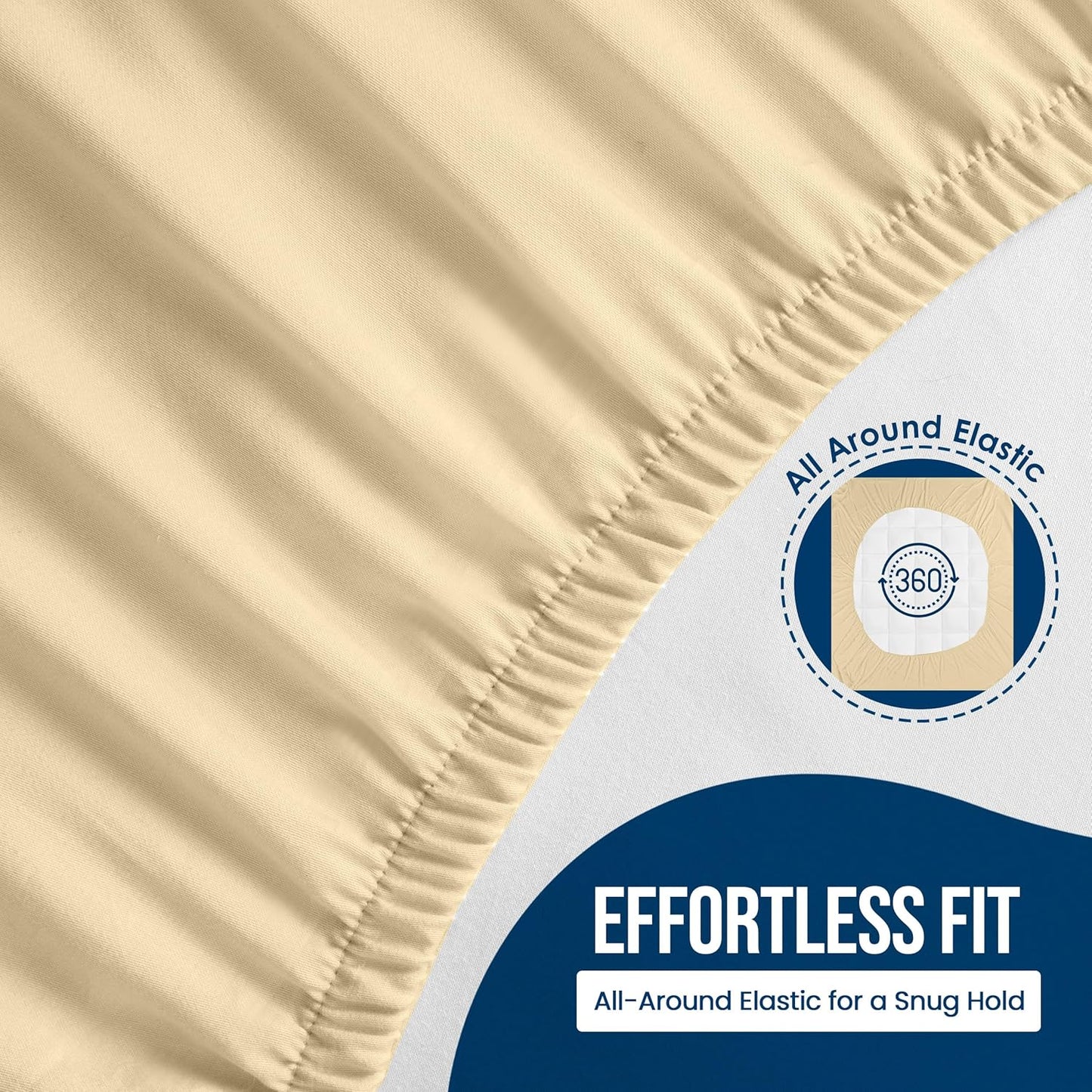 Queen Size Mattress Protector Waterproof, Premium 200 GSM Terry Mattress Cover, Soft & Breathable Bed Cover, Fitted Sheet Style Stretchable Deep Pockets 17" by Utopia Bedding (Beige)