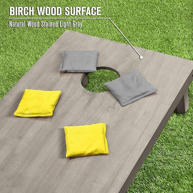 GoSports 4 ft x 2 ft Regulation Size Wooden Cornhole Boards Set - Includes Carrying Case and Bean Bags (Choose Your Colors) Over 100 Color Combinations