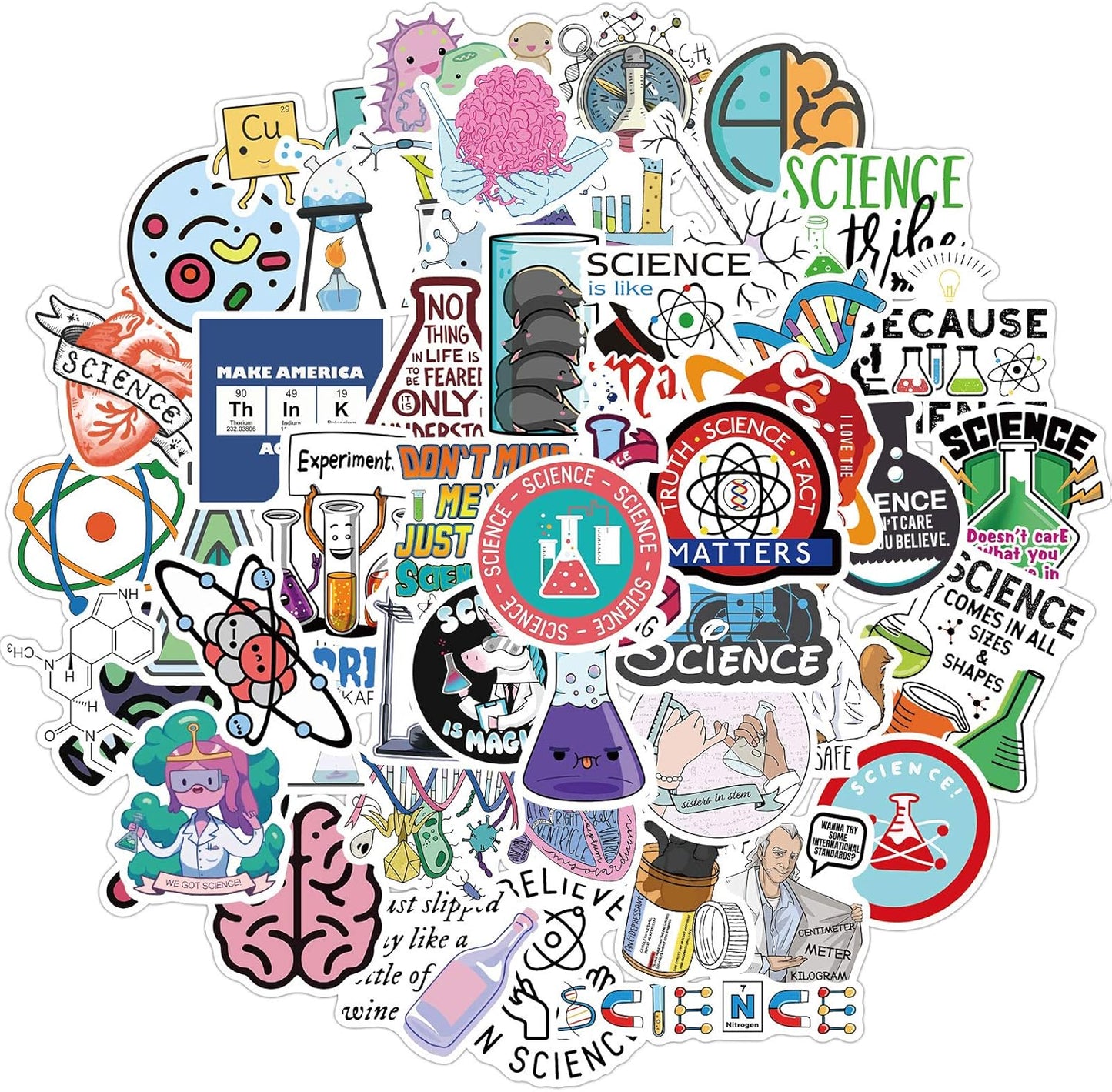 DLZJY 50PCS Funny Science Laboratory Stickers, Laboratory for Teens Adults, Physics Biology Chemistry Experiment