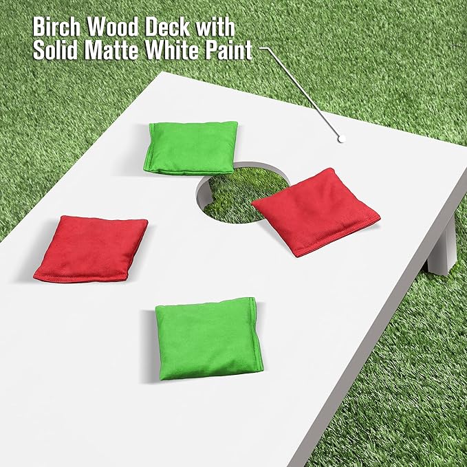 GoSports 4 ft x 2 ft Regulation Size Wooden Cornhole Boards Set - Includes Carrying Case and Over 100 Optional Bean Bag Colors