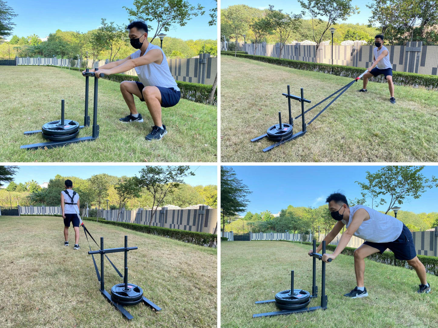 shikoyi Weight Sled for Training Adjustable Handle Push-Pull Workout Sled Fitness Sled for Athletic Exercise, Speed Improvement and Strength Training
