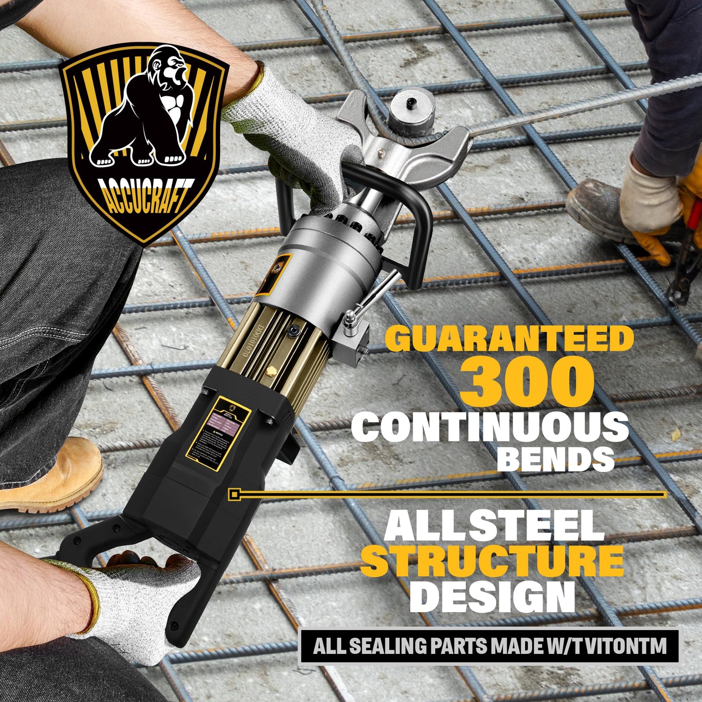 [Upgraded Version] Electric Rebar Bender with Brushless Motor, 1100W Portable Hydraulic Rebar Bender Tool, Handheld Rebar Bender Machine, 110V ﻿ (Max Rebar 1" 25mm #8)