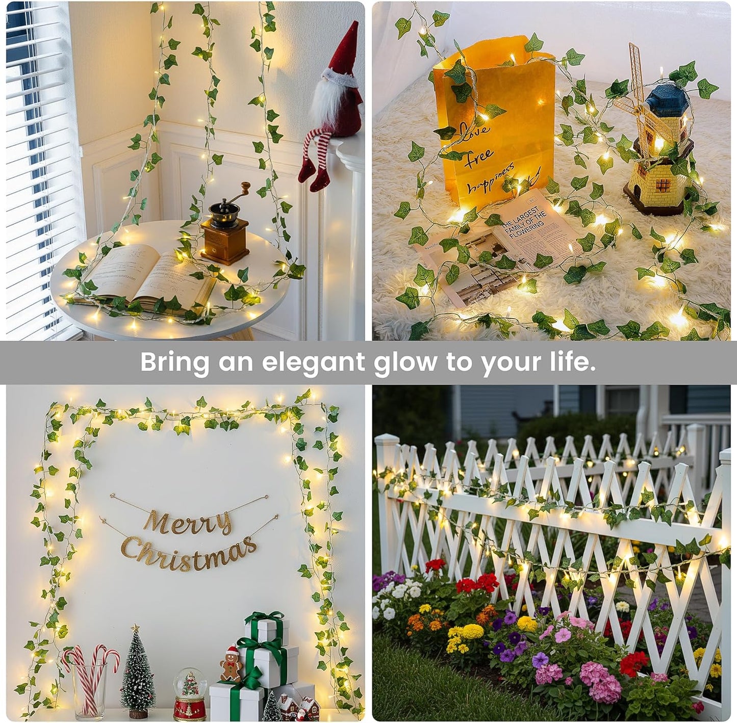 Skiennix Ivy Leaf Fairy Lights - 23 FT 73 LED Indoor String Lights for Bedroom & Party Decor | Warm White