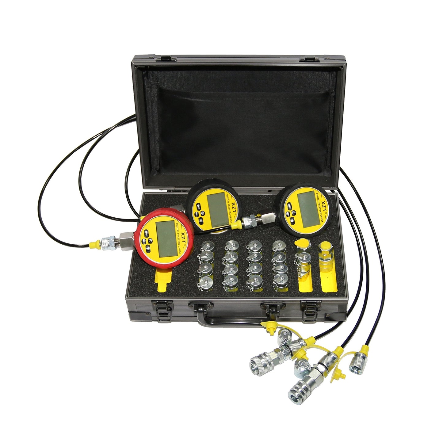 XZT 70P Digital Hydraulic Pressure Test,Pressure gauges Set, mini Hydraulic Hose Set, Test Coupling Set,Hydraulic Repair Tools for Excavator Construction Machinery,Hydraulic Systems