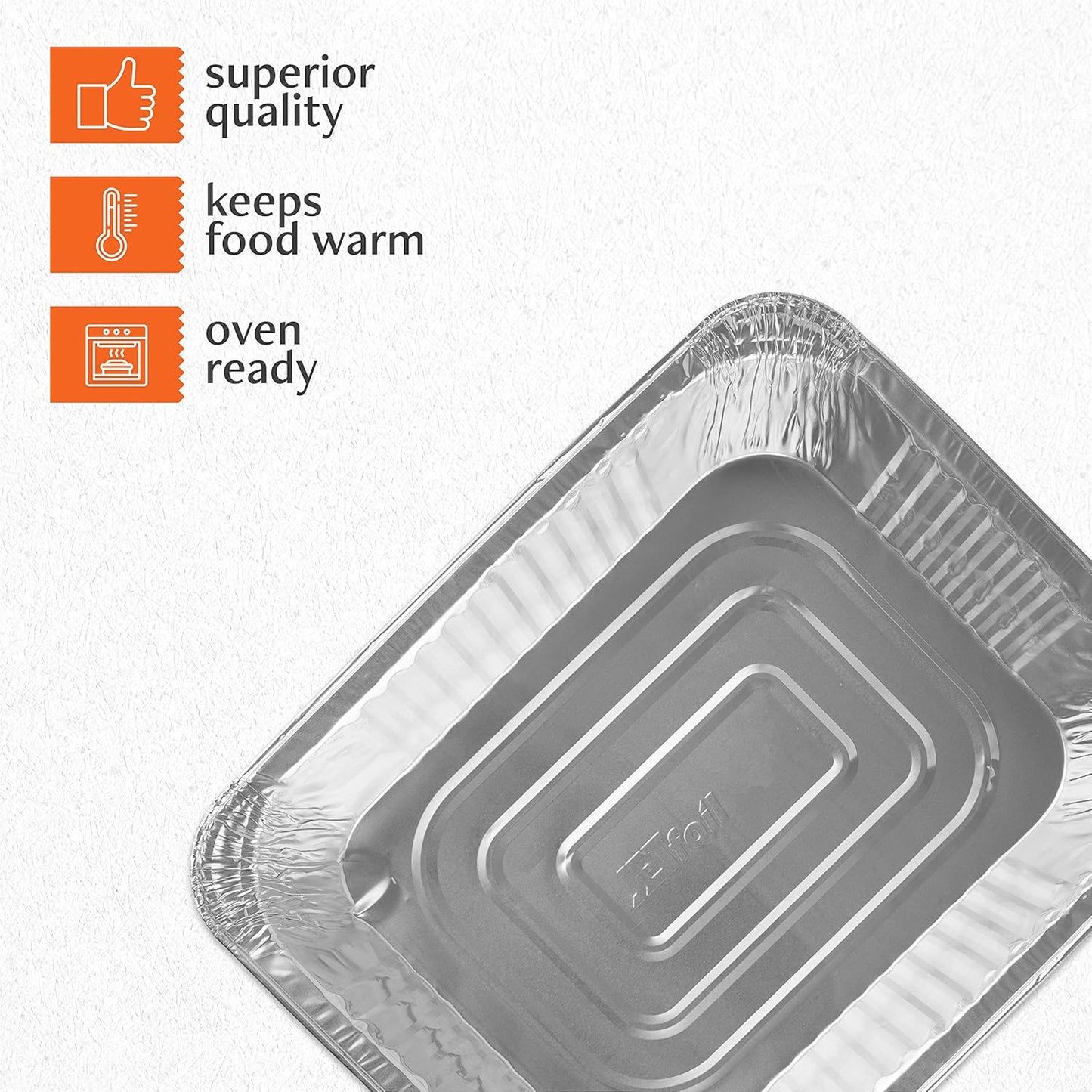 PLASTICPRO Disposable Aluminum Foil Pans - Half Size Deep Bakeware for Cakes & Lasagna | Pack of 10