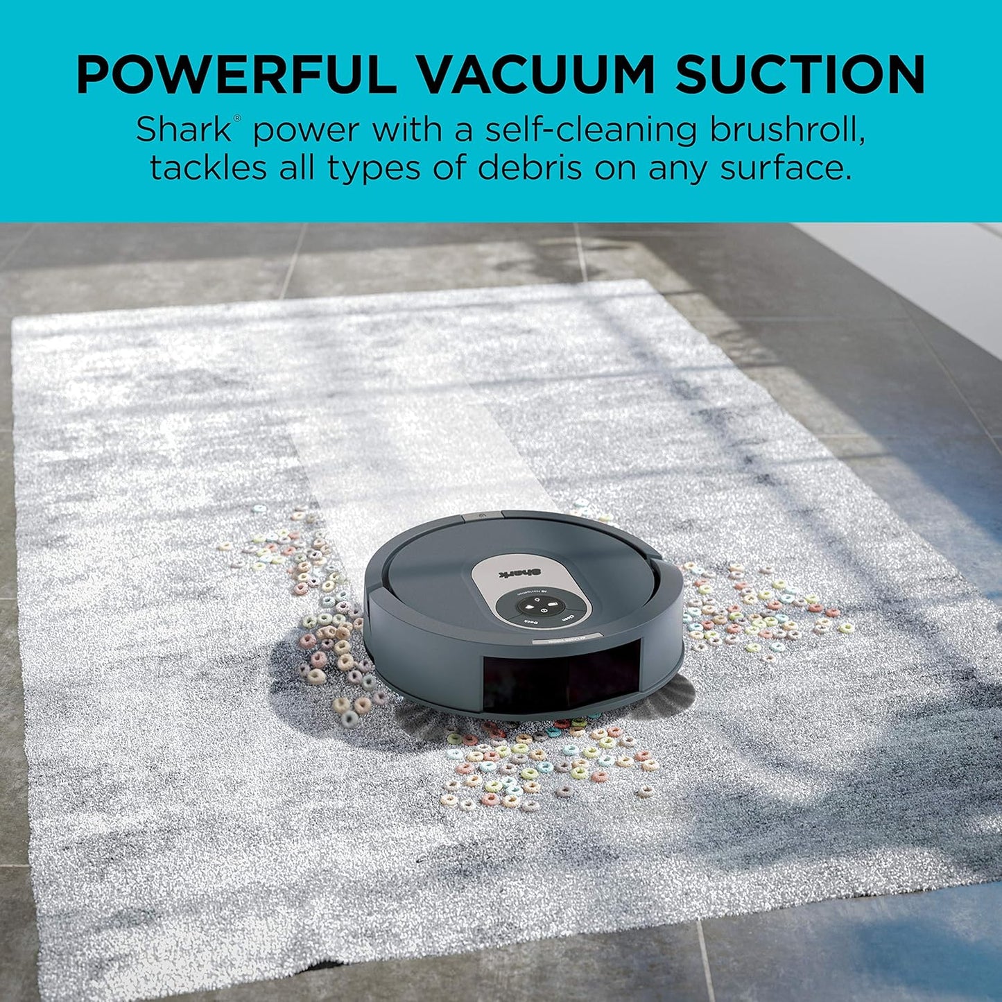 Shark AI Robot Vacuum - Smart Mapping & Scheduling for Pet Hair | Black/Silver (RV2001)