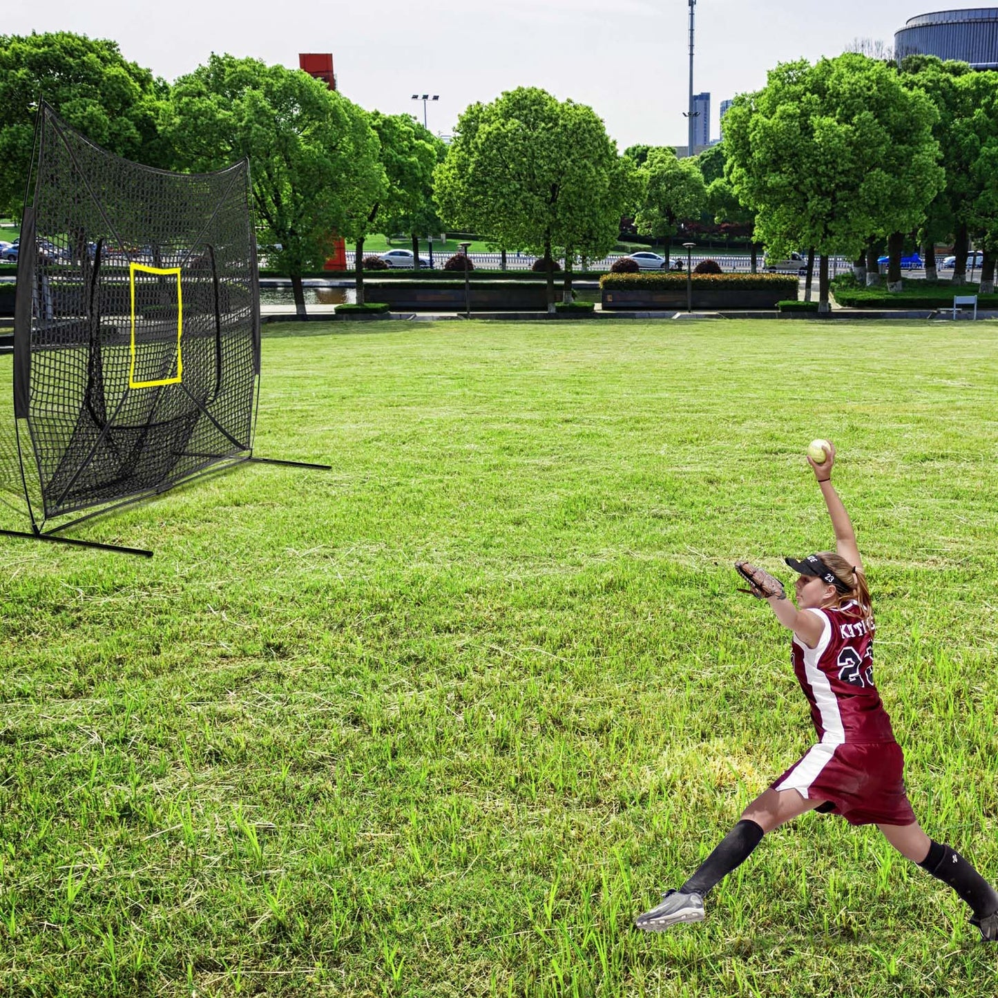Leyndo 2 Pcs Adjustable Strike Target for Baseball Net Practice Throwing Hitting Strike Zone Accuracy Full and 9 Pocket Pitching Target Team Training Aid for 6 x 6, 7 x 7, 8 x 8 ft Nets