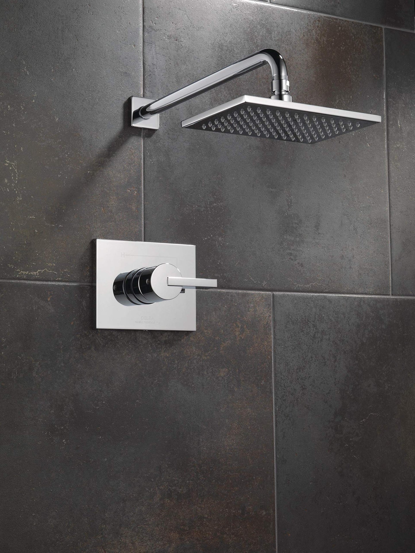 Delta Vero 14 Series Rain Shower Faucet Set, Chrome Shower Head and Handle Set, Valve Trim Kit, Chrome T14253-WE (Valve Not Included)
